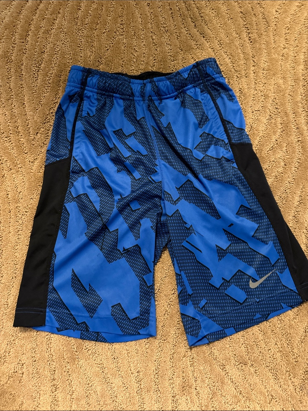 Nike Blue and Black Graphic Boys' Athletic Shorts
